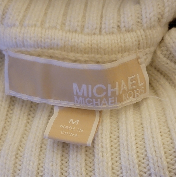 MICHAEL michael kors slouchy round hem winter white turtleneck sweater - Picture 2 of 9